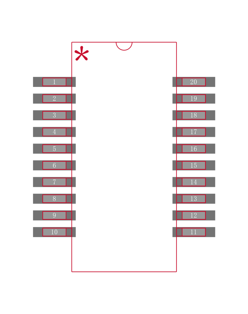 PI74FCT374ATQ封装焊盘图