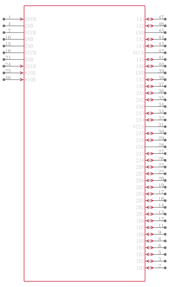 PI74AVC164245AE引脚图