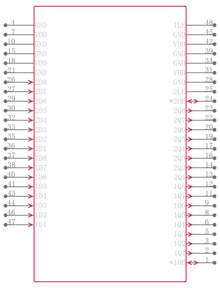 PI74VCX16373AE引脚图