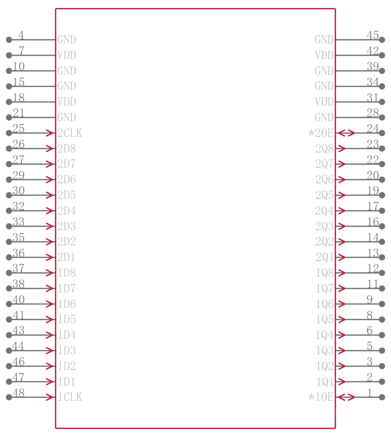 PI74VCX16374AE引脚图