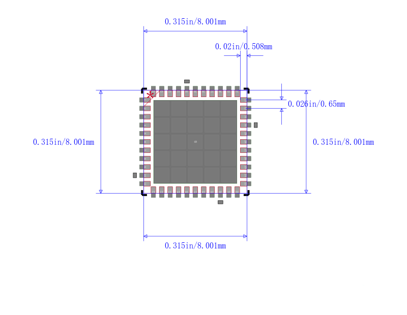 PIC32MX220F032D-50I/ML封装图