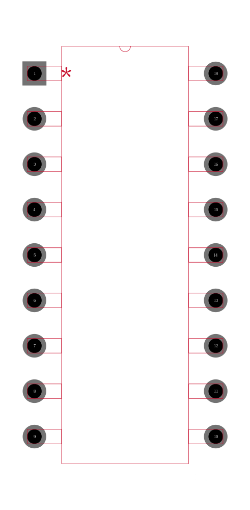 PIC16F1826-E/P封装焊盘图