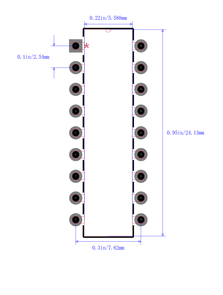 PIC16LC622A-04E/P封装图