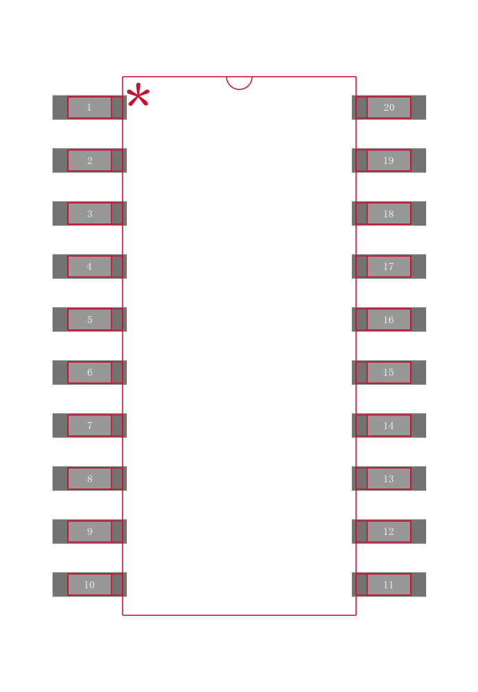 PCM1704U-J/2K封装焊盘图
