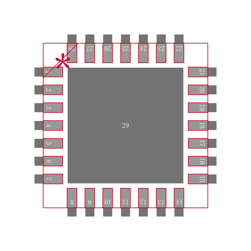 PIC18F1330T-I/ML封装焊盘图