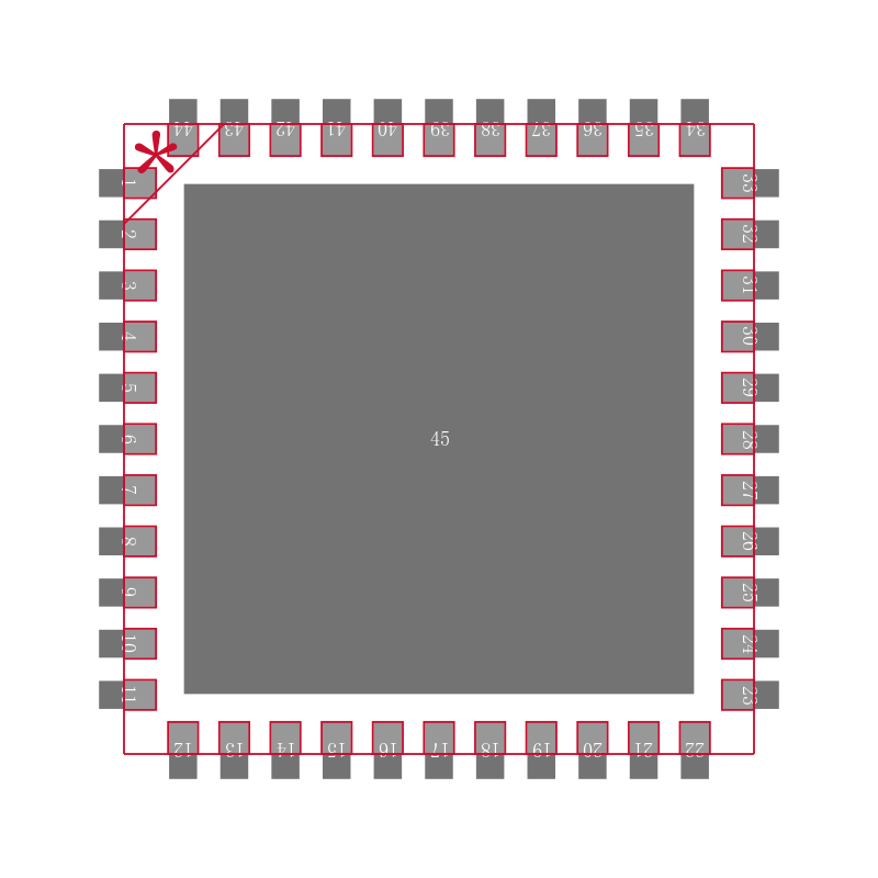 PIC18F4221T-I/ML封装焊盘图