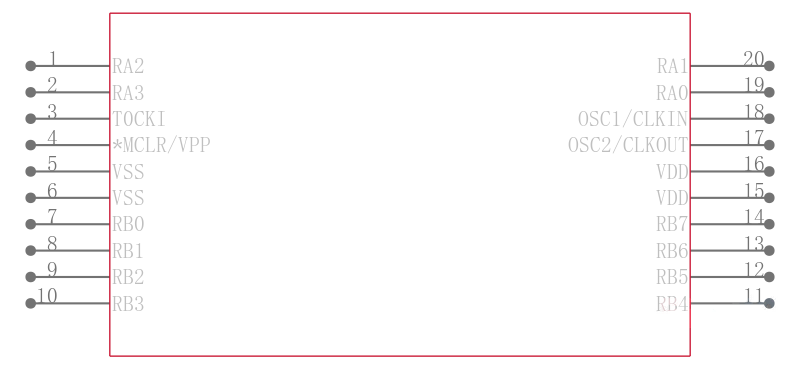 PIC16C54T-RC/SS引脚图