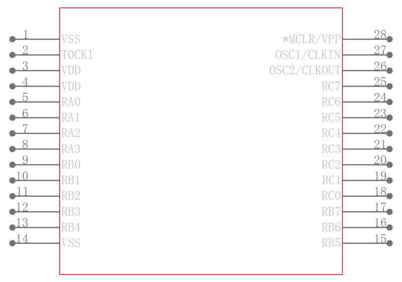 PIC16C57T-XTI/SS引脚图