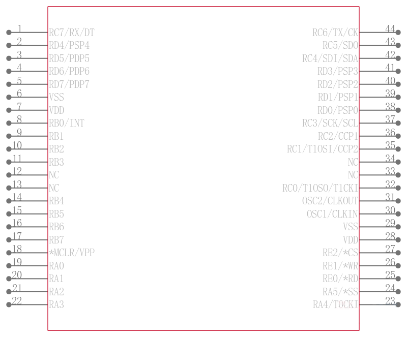 PIC16LC65AT-04I/PT引脚图