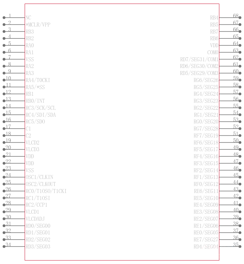 PIC16LC924T-04/L引脚图