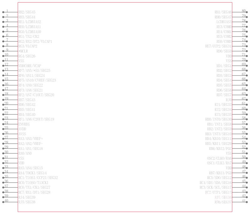 PIC18F84J90T-I/PT引脚图