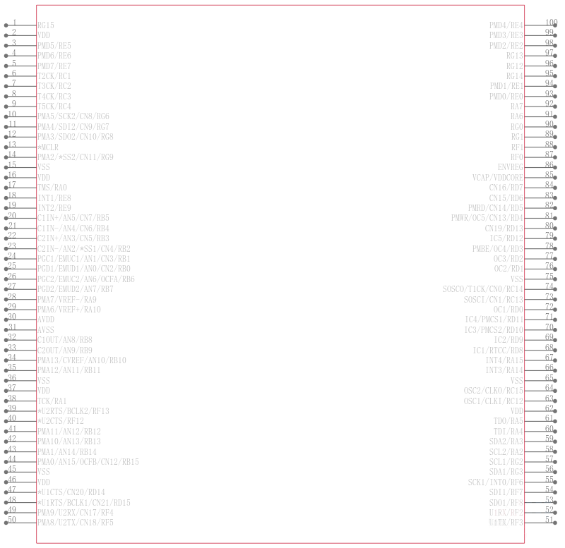 PIC24FJ64GA010T-I/PT引脚图