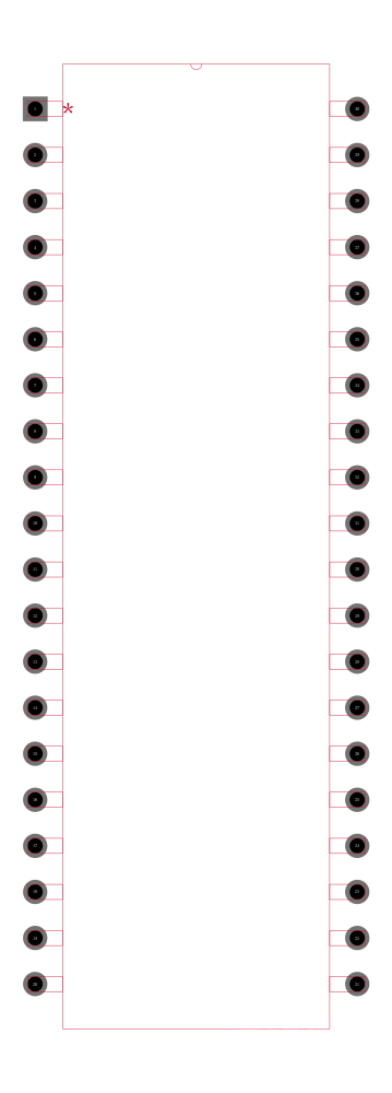 PIC16LF1934-I/P封装焊盘图