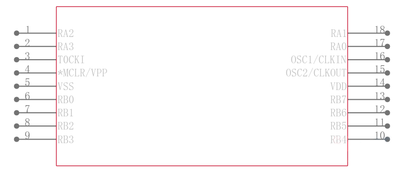 PIC16C56-HSI/P引脚图