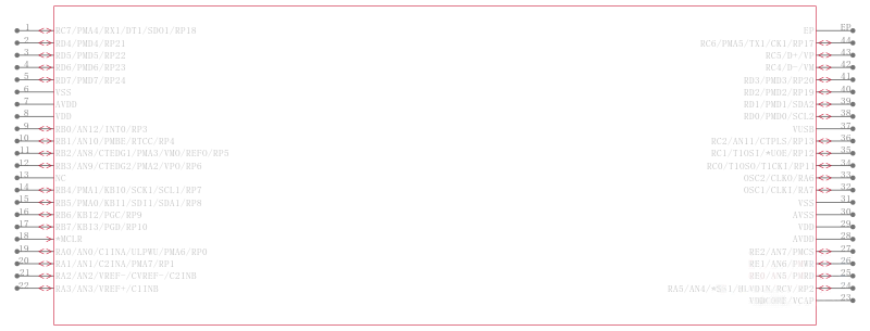 PIC18F45J50-I/ML引脚图