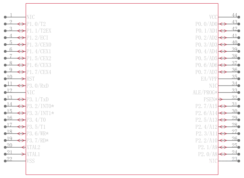 P89C51RD2FA/01引脚图