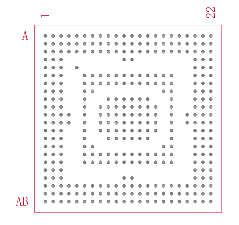 ADSP-SC582CBCZ-4A封装焊盘图