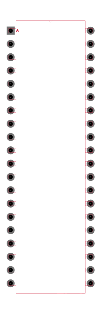 ATMEGA1284P-PU封装焊盘图