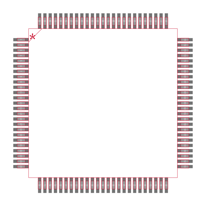ATMEGA6490P-AU封装焊盘图