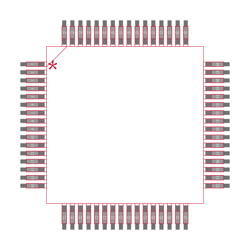 ATXMEGA192A3U-ANR封装焊盘图