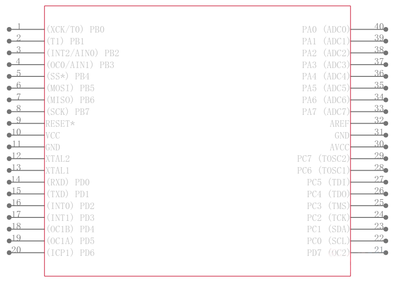ATMEGA32L-8PU引脚图