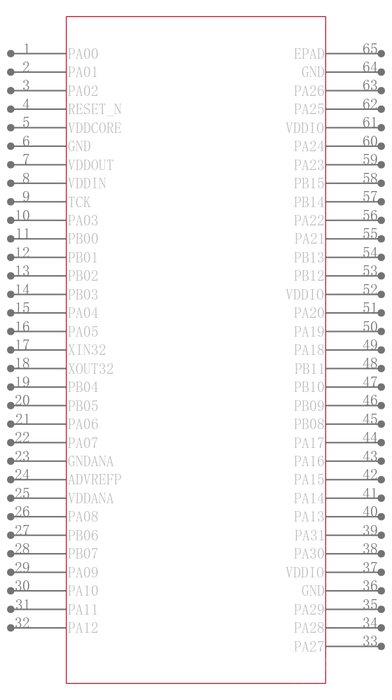 ATSAM4LS8BA-MUR引脚图