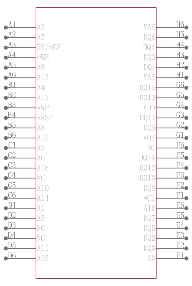 SST39LF801C-55-4C-B3KE引脚图