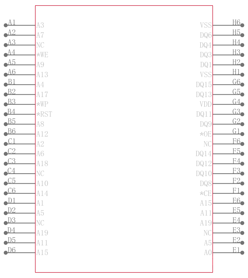 SST39VF1601-70-4I-B3KE引脚图