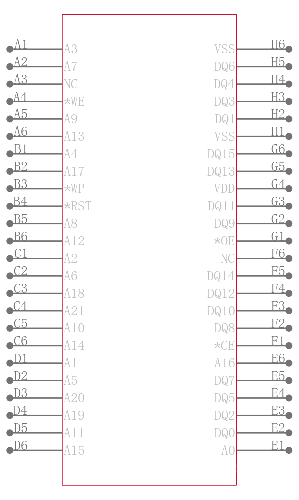 SST39VF6402B-70-4I-B1KE引脚图