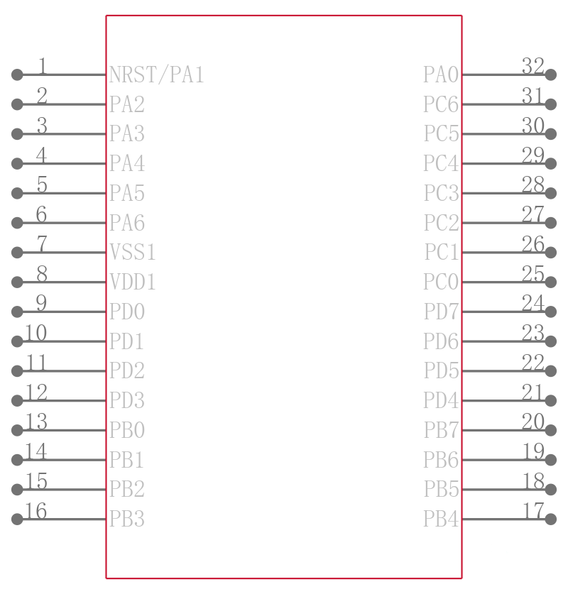 STM8L151K4U6引脚图