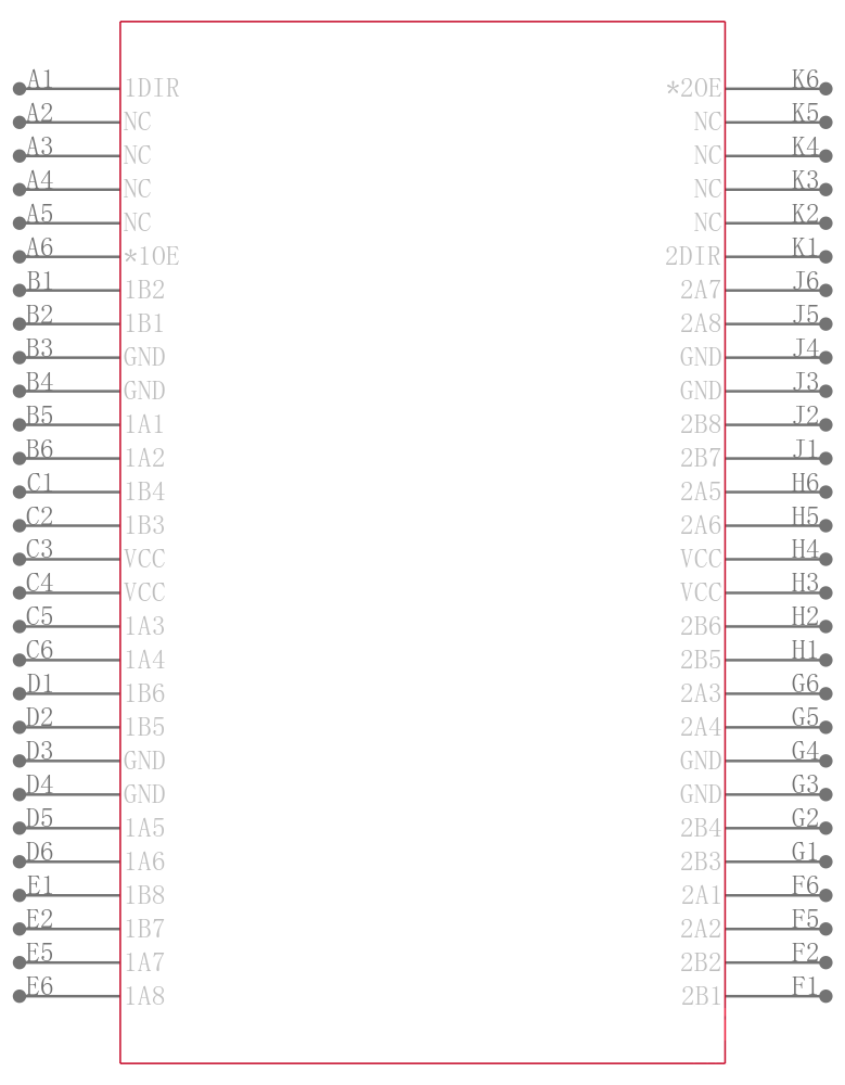 SN74LVT162245AGQLR引脚图