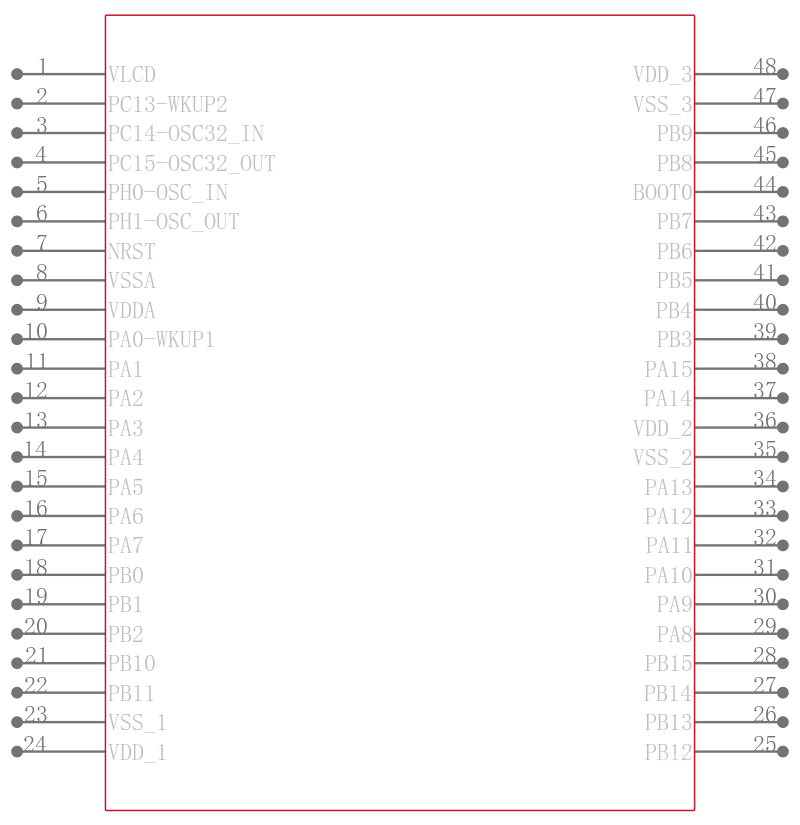 STM32L151C6T6A引脚图