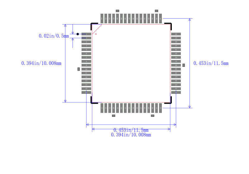 STM32F105RCT6TR封装图