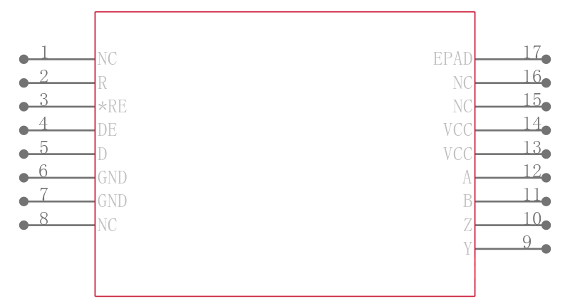 SN75LBC180RSAR引脚图