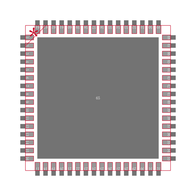 ATSAM4LC8BA-MU封装焊盘图