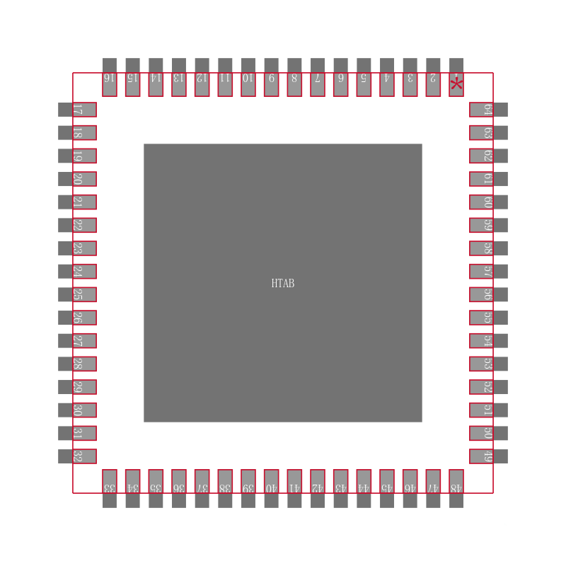 ATXMEGA384C3-MH封装焊盘图
