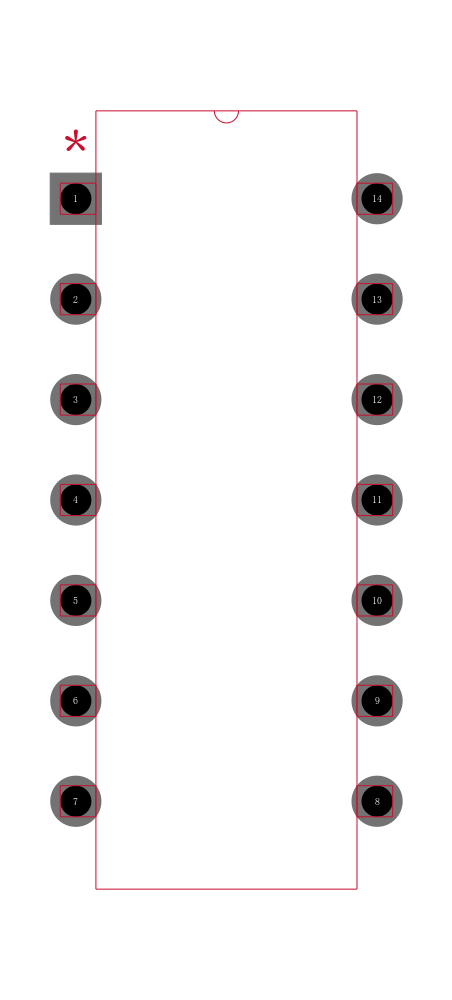 SN74AHC08N封装焊盘图