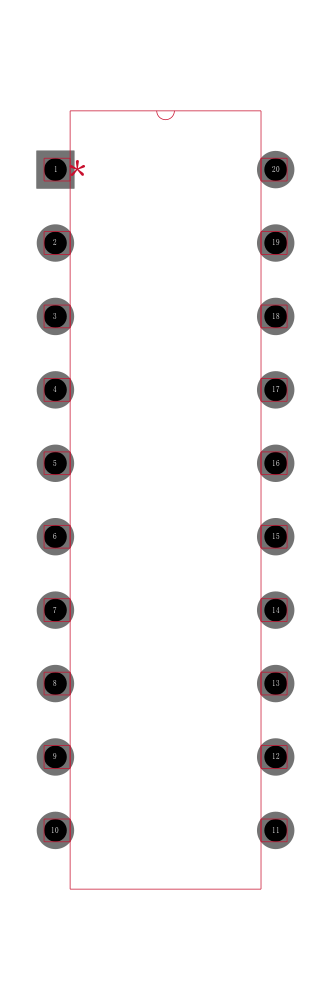 SN74AHC8541N封装焊盘图