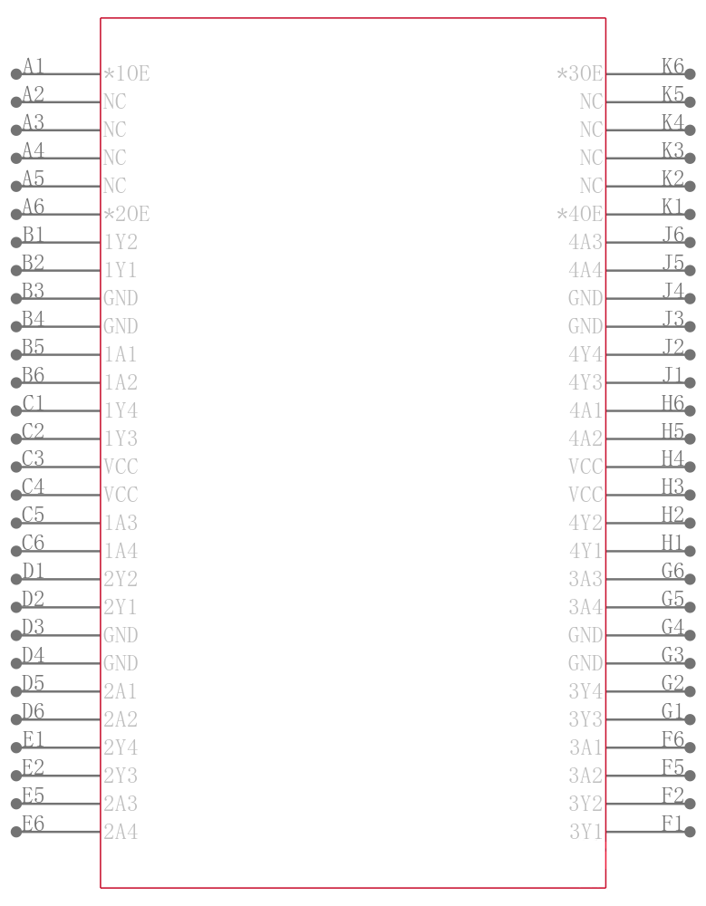 SN74LVC16244AZQLR引脚图