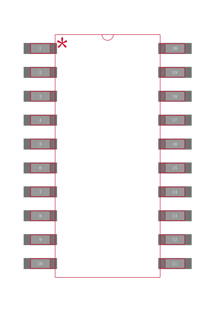 SN74BCT623N封装焊盘图