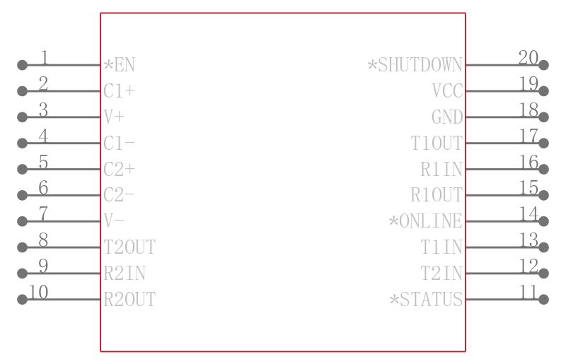 SP3223EBCA-L/TR引脚图
