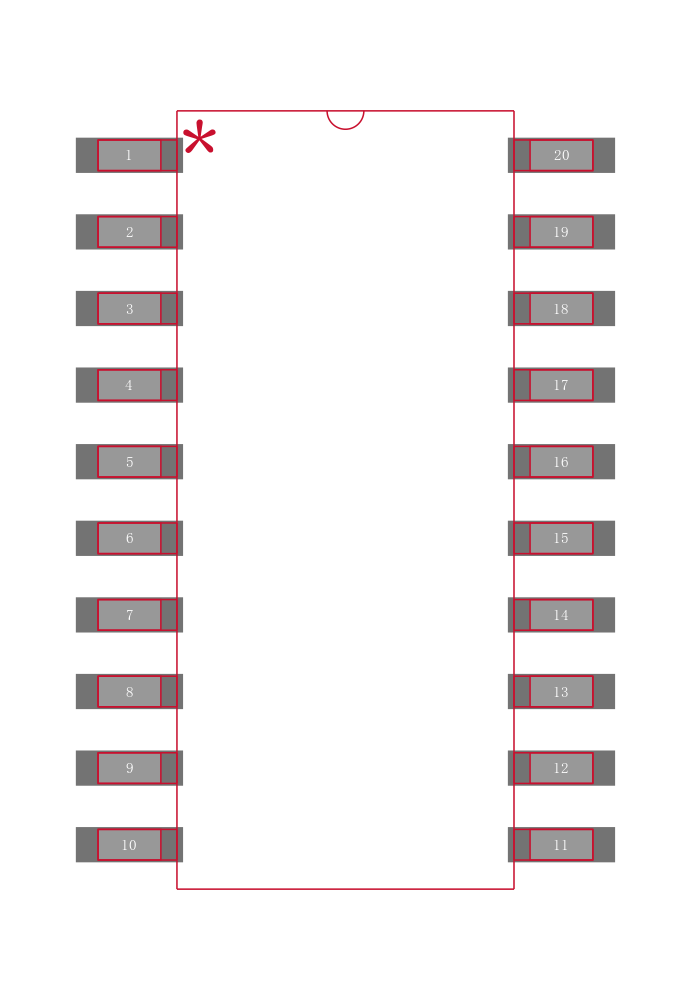 SN74HC373NS封装焊盘图
