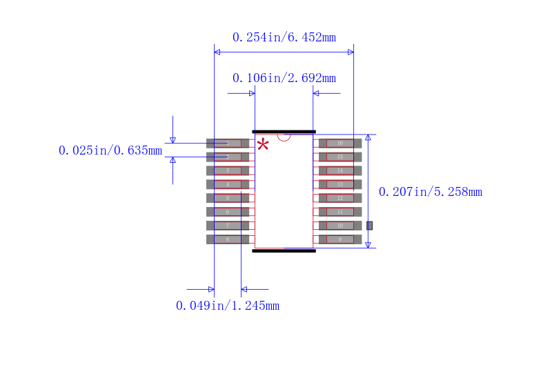 SN74CBT3257DBQ封装图