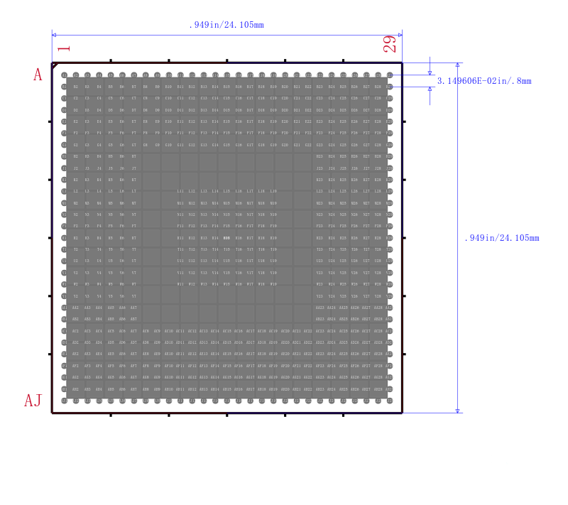 TMS320C6454BGTZA封装图