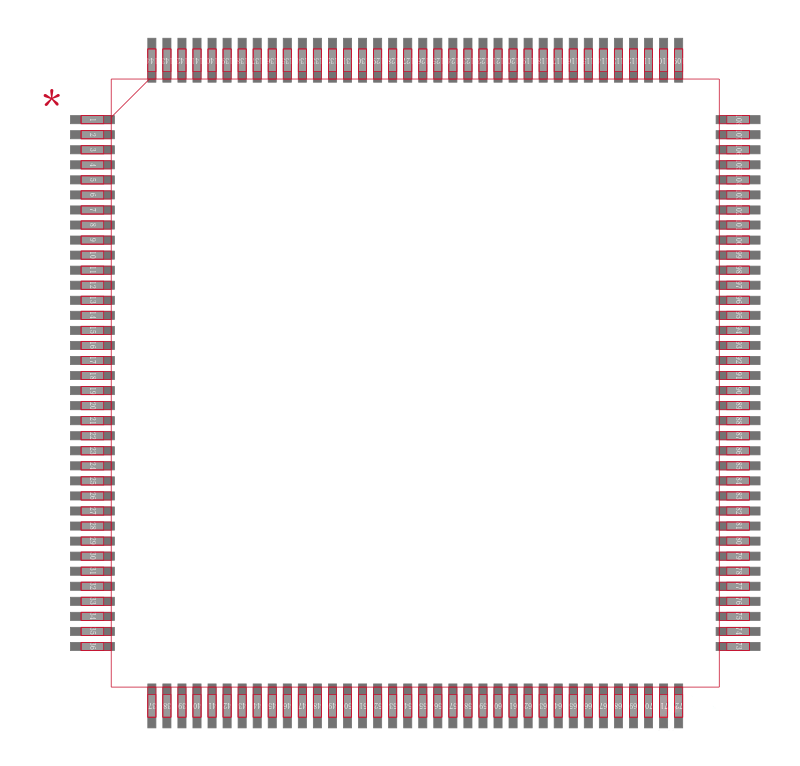 TMS320VC5402PGE100封装焊盘图