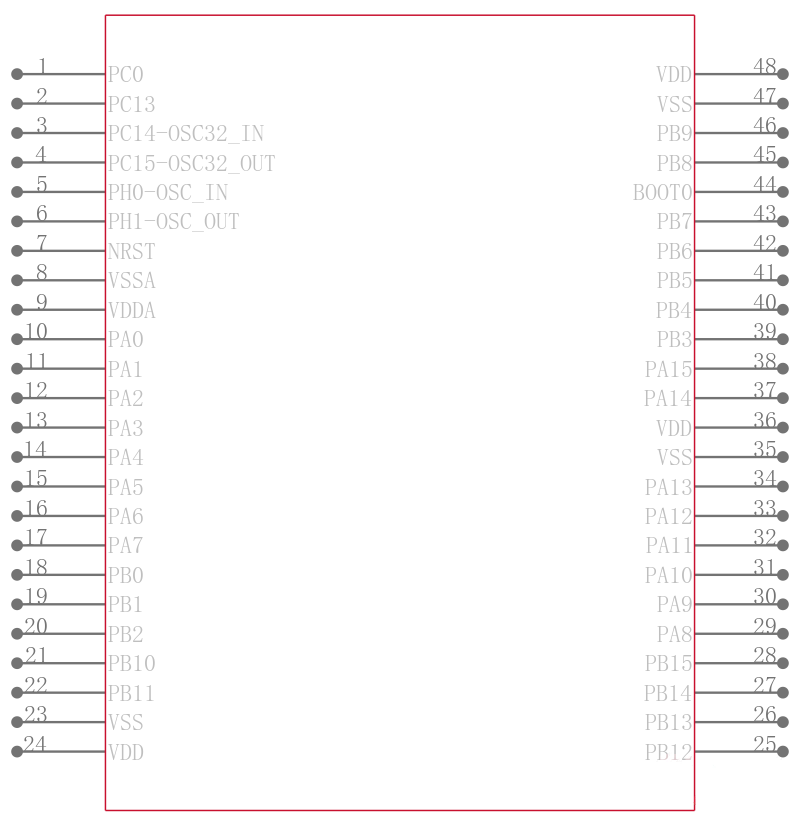 STM32L010C6T6引脚图