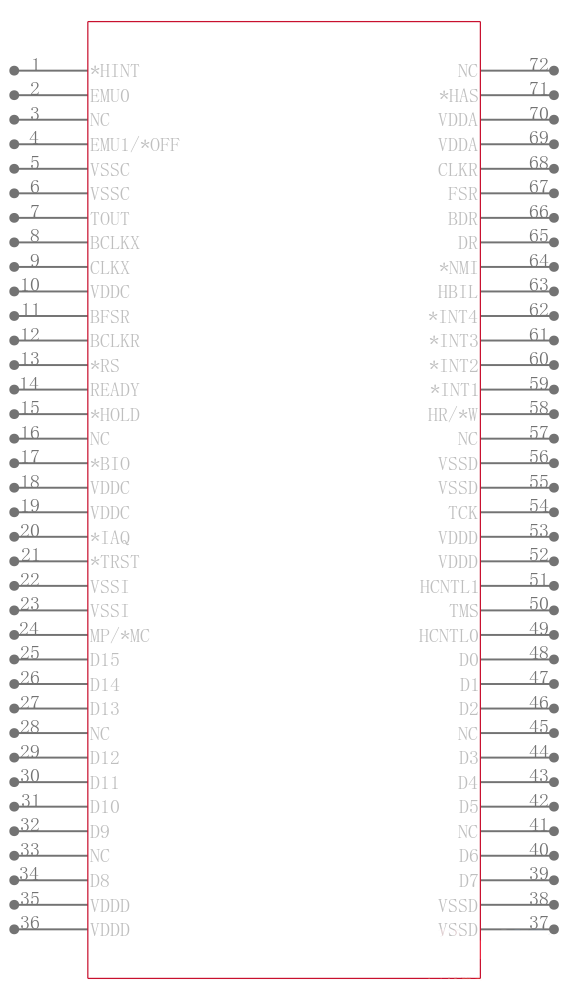 TMS320LC542PGE1-50引脚图