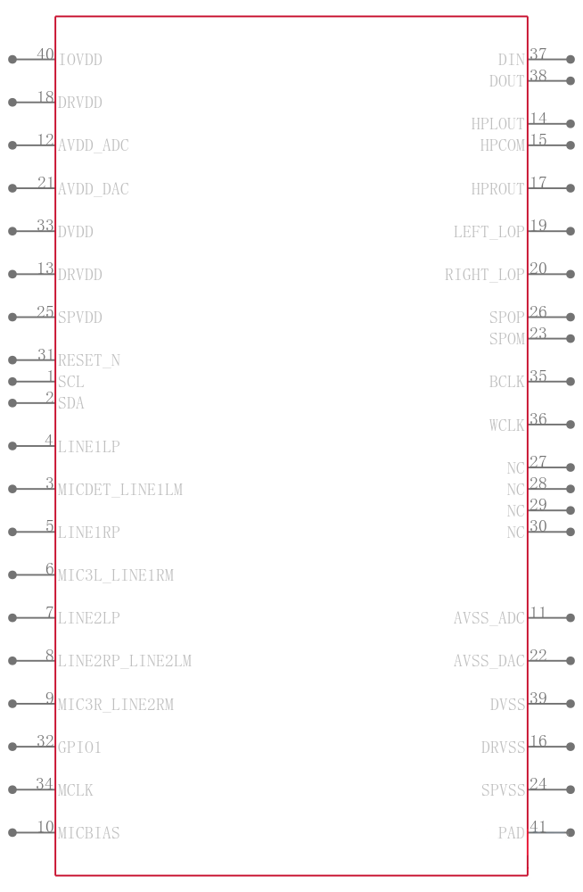 TLV320AIC3007IRSBR引脚图