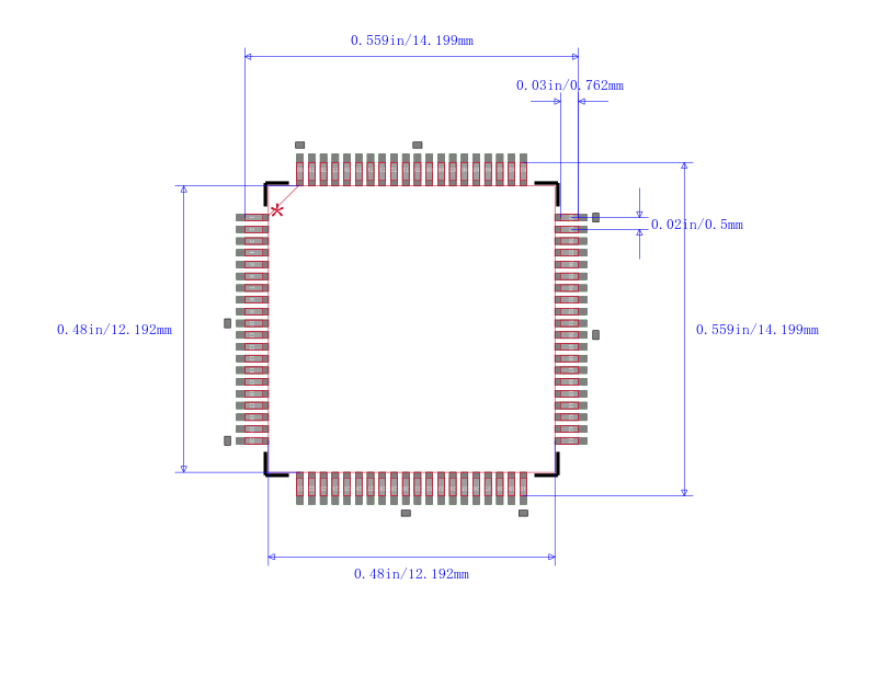 TMS320F28PLC84PNTR封装图