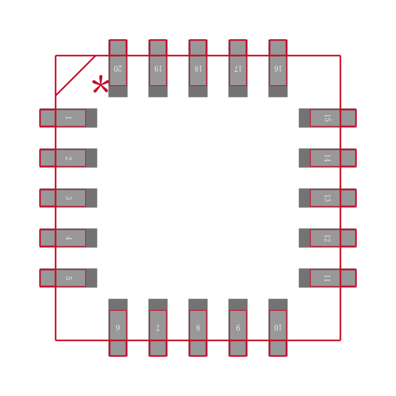 TIBPAL16R4-5CFN封装焊盘图